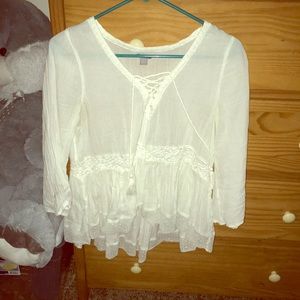 Aerie Lace-Up Blouse